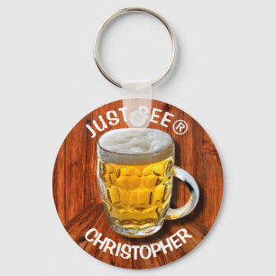 Chaveiro Caneca de cerveja de vidro da pinta com cabeça
