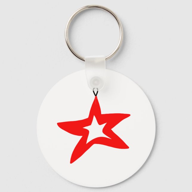 Chaveiro Caneca de Natal designer estrela vermelha (Frente)