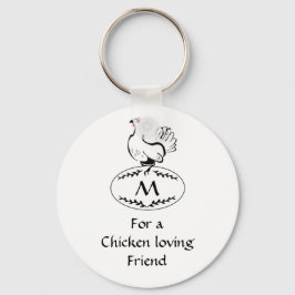 Chaveiro Caneta Clássica Preta e Branca em Ovo Monograma