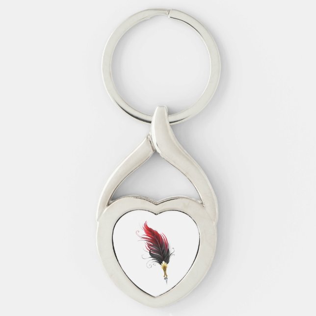 Chaveiro Caneta pena vermelha com ponta de ouro (Frente)