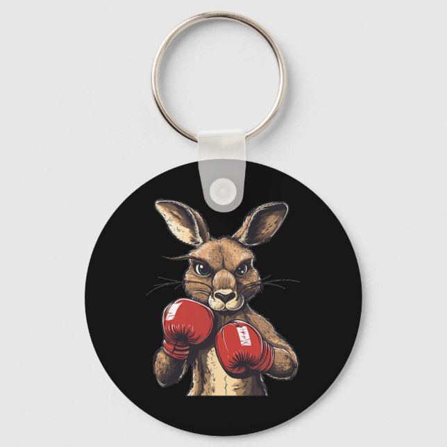 Chaveiro Canguru Louco Com Luvas De Boxing Para Um Almoço S (Frente)