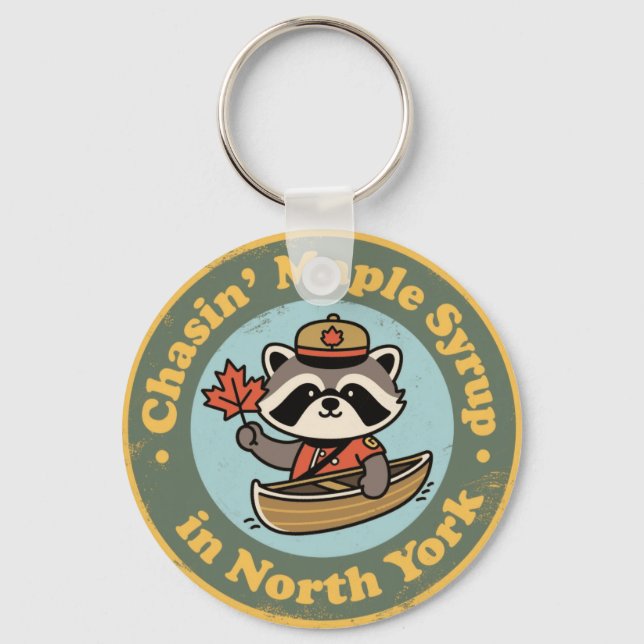 Chaveiro Canoa de Guaxinim Retro North York (Frente)