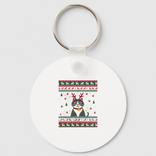 Chaveiro Cantor de Natal Reindeer Feio de Natal (Frente)