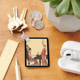 Chaveiro Cantor Musical De Vintage Music, Art Deco