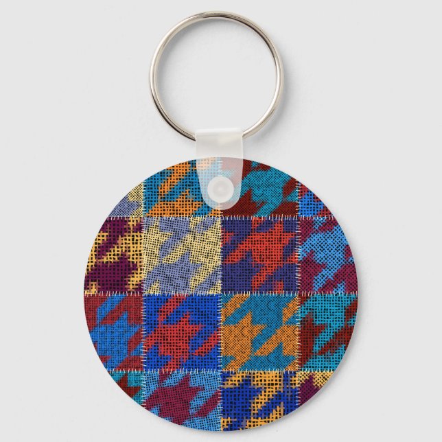 Chaveiro Canvas de retalhos: imitação do padrão de colheita (Frente)