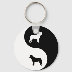 Chaveiro Cão australiano Yin Yang do gado