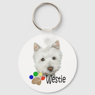 Chaveiro Cão bonito de Westie e presentes da arte das pata