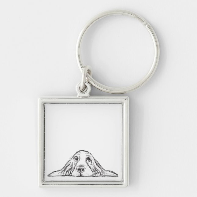 Chaveiro cão-caçador preto branco-cachorrinho (Frente)