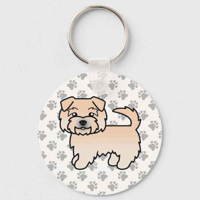 Chaveiro Cão Cartoon Wheaten Norfolk Terrier & Patas (Frente)
