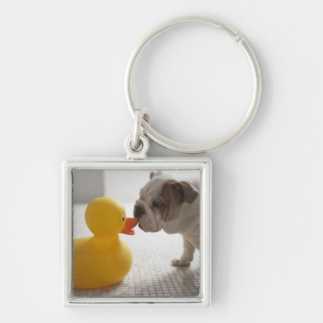 Chaveiro Cão com pato plástico (Frente)