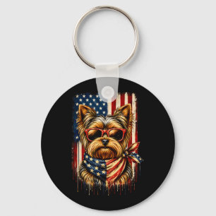 Chaveiro Cão da Bandeira Americana Yorkshire Terrier Patrio