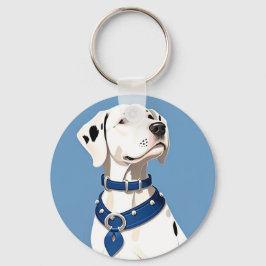 Chaveiro Cão Dalmata com Coleira Azul
