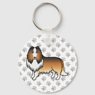 Chaveiro Cão de desenho animado de Collie Rough