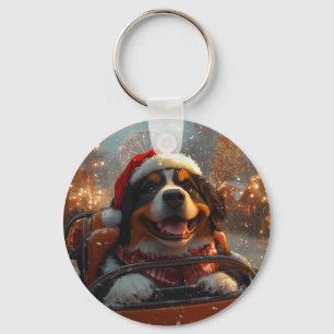 Chaveiro Cão de Montanha Bernês Montanha-Russa Natal