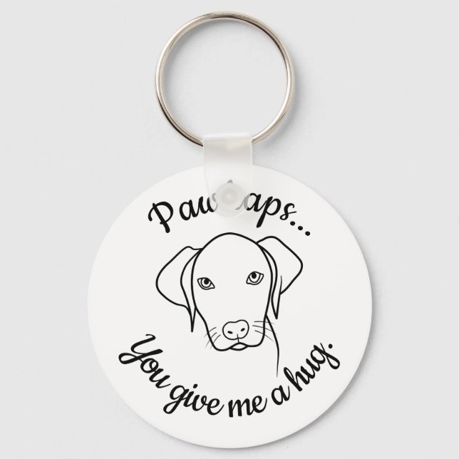 Chaveiro Cão de Weimaraner bonito precisa de um abraço (Frente)