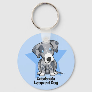 Chaveiro Cão do leopardo de Catahoula da estrela de Kawaii