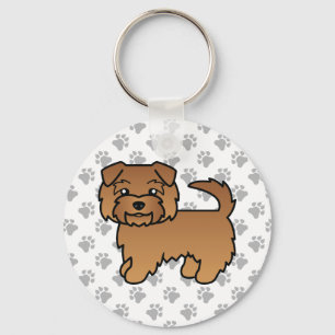 Chaveiro Cão e patas de Cartoon Red Norfolk Terrier