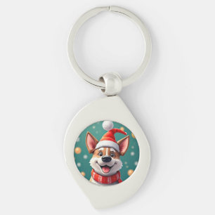 Chaveiro Cão Entre Decorações Festivas de Natal