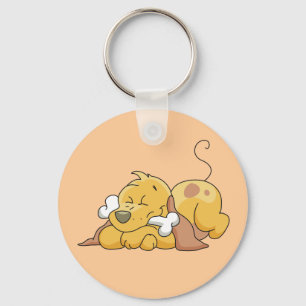 Chaveiro Cão feliz com camiseta e presentes do osso