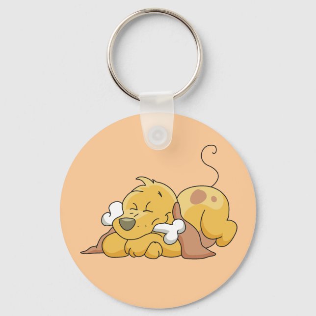 Chaveiro Cão feliz com camiseta e presentes do osso (Frente)