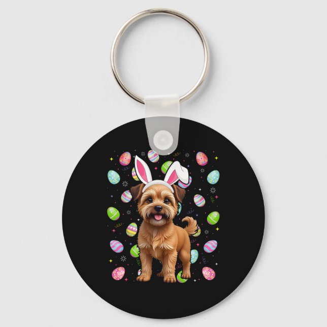 Chaveiro Cão Griffon de Bruxelas Ovos Felizes da Páscoa Caç (Frente)