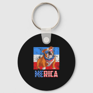Chaveiro Cão Patriótico Usa 4 De Julho Bandeira Americana M