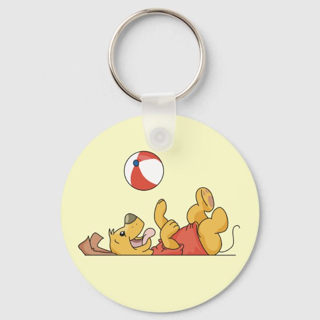 Chaveiro Cão que joga com camiseta e presentes da bola (Frente)