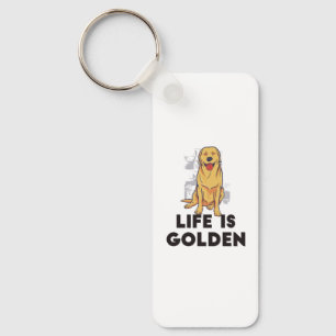 Chaveiro Cão Retriever Dourado - A Vida é Dourada
