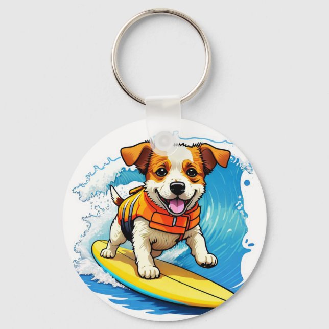 Chaveiro Cão surfador (Frente)