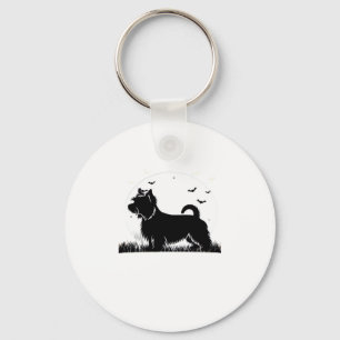Chaveiro Cão Terrier Sedoso � Camiseta Clássica Silhueta da