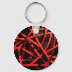 Chaveiro Caos Abstrato Geométrico Vermelho