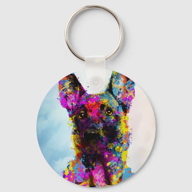 Chaveiro Cãozinho Malinois - pastor belga - Mecelaar (Frente)