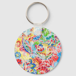 Chaveiro Capa de celular Samsung floral vintage colorida fo