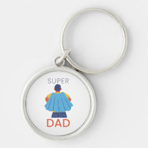 Chaveiro Capa de Super-Herói Super Pai Argola Redonda
