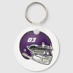Chaveiro Capacete de futebol roxo da beringela