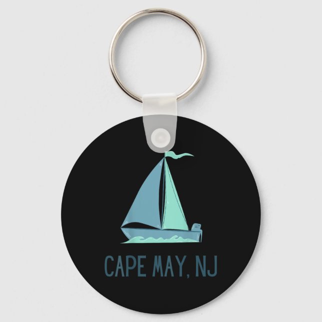 Chaveiro Cape May Nova Jersey Navegando Velero Praia (Frente)