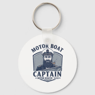 Chaveiro Capitão de Barco a Motor Engraçado Barco de Pontão