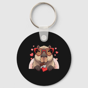 Chaveiro Capivara Engraçada Coração Chocolate Dia dos Namor