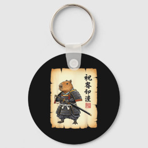 Chaveiro Capivara Samurai Arte Japonesa Gráfico Vintage Div