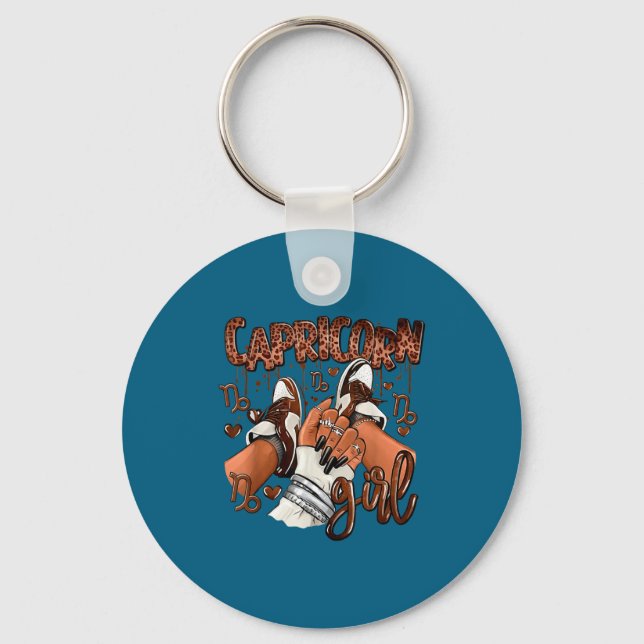 Chaveiro Capricorn Girl Birthday Afro Queen Sneakers Zodiac (Frente)