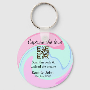 Chaveiro Capturar a combinação azul-rosa do marble add QR s