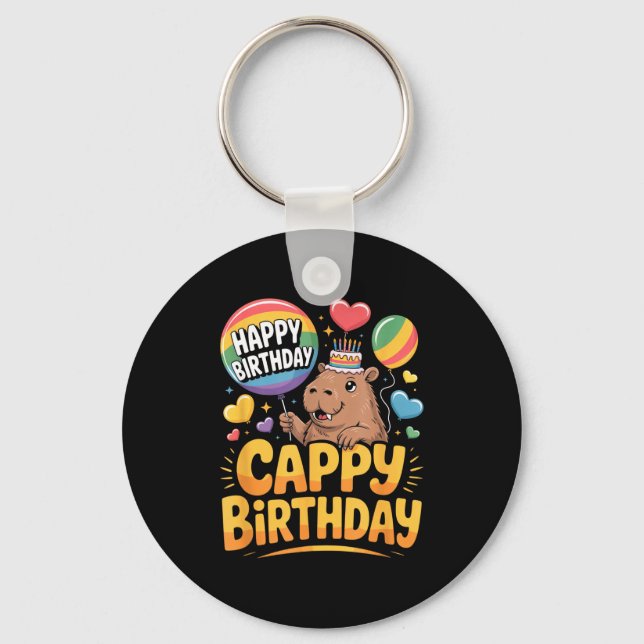 Chaveiro Capybara Animal Lover Fun Cappy Birthday Party Sup (Frente)