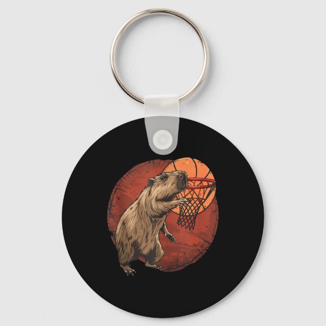 Chaveiro Capybara Drawi, basquetebol Trabalho de arte (Frente)