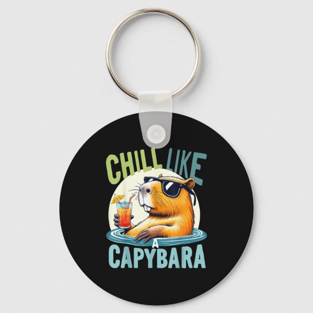 Chaveiro Capybara Holidays - Funny Quote Gift Zen Fashion D (Frente)