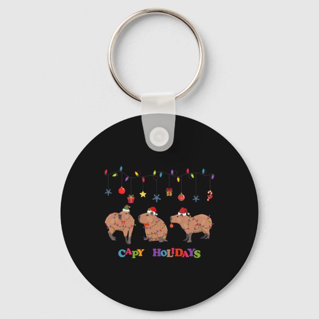 Chaveiro Capybara Merry Christmas (Frente)