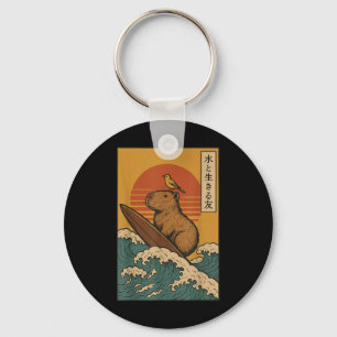 Chaveiro Capybara Surfing Japonês