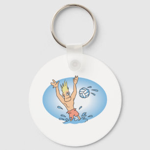 Chaveiro cara de desenho animado engraçado de waterpolo