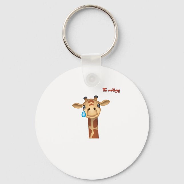 Chaveiro cara de girafa chorando emoji (Frente)