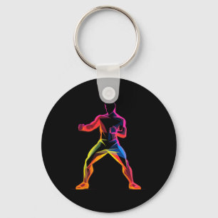 Chaveiro Cara de Kickboxing Estilo Cartoon Kickboxer Savate