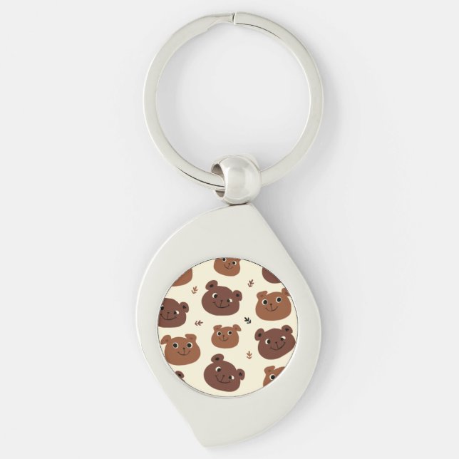 Chaveiro Cara de urso engraçada (Frente)